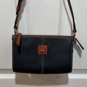 Dooney & Bourke Black and Brown Leather Crossbody Bag